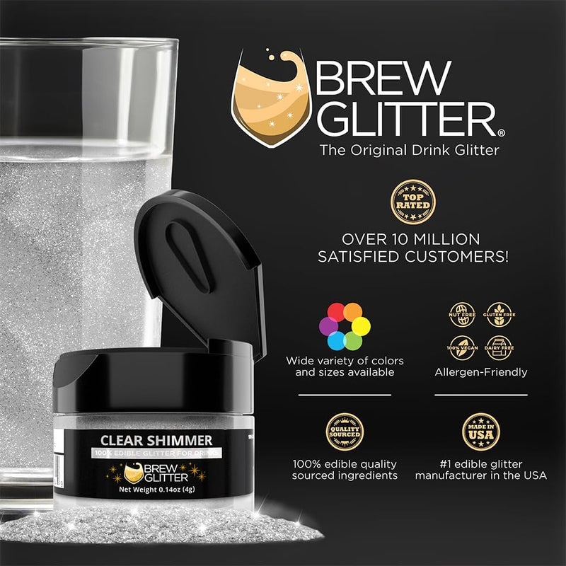 Bakell Brew Glitter Clear Shimmer - Edible Glitter for Beverages - Image 2